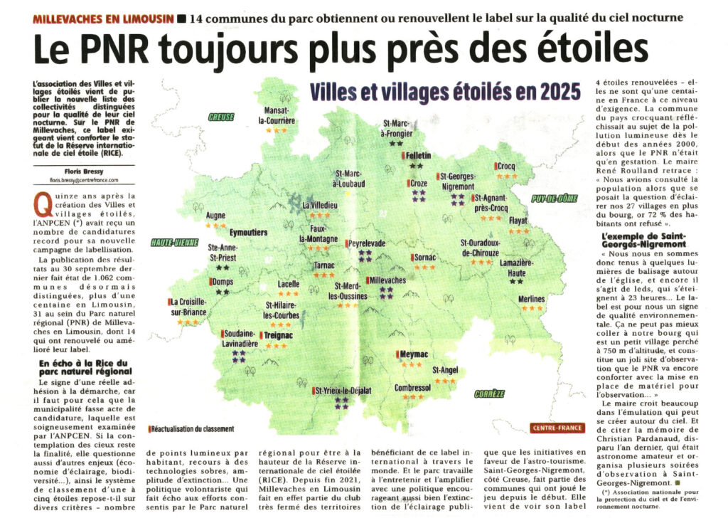 L'article paru dans "La Montagne Pays de Corrèze" le 28 octobre 2025 sous la plume de Floris Bressy